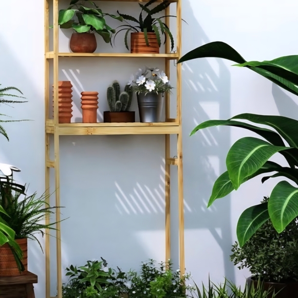 Natural Bamboo Over-the-Toilet Or Anywhere In The House Storage Rack